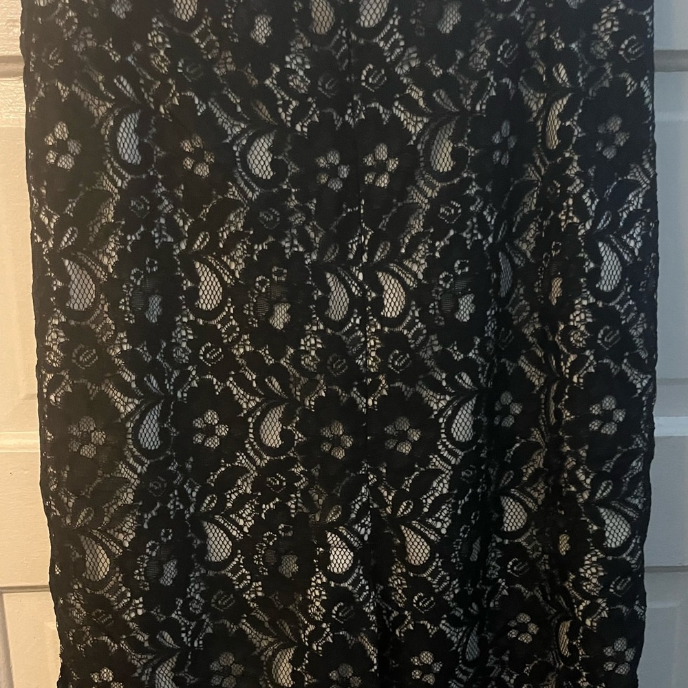 Hal Rubenstein black lace pencil skirt